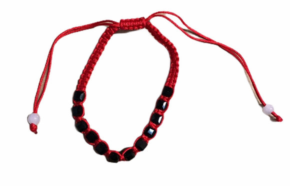 Red Bracelet w/ Black Beads