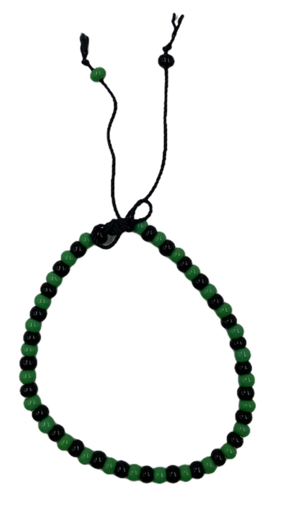 Green & Black Bead Bracelet